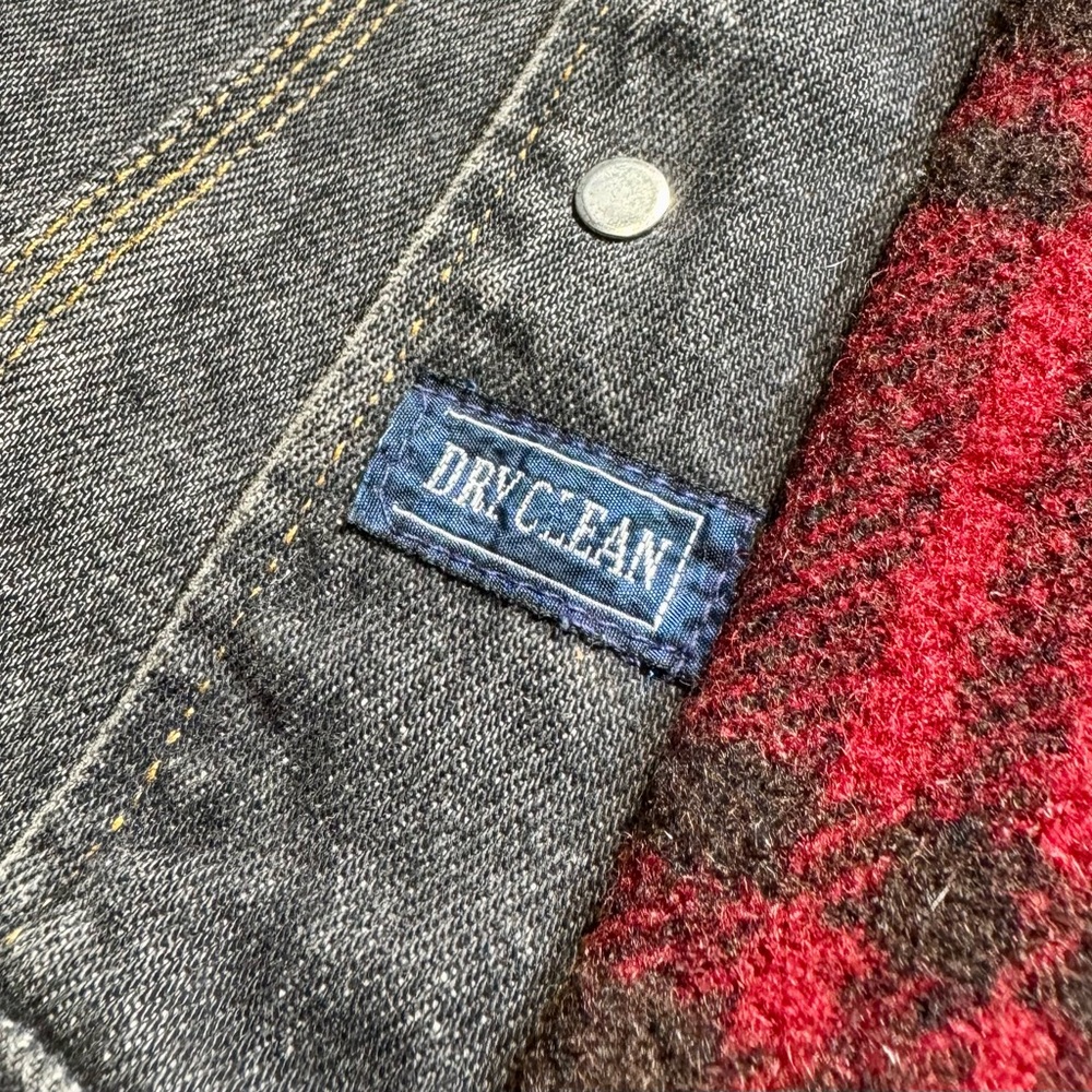 Vintage 70s-80s Polo Ralph Lauren Dungarees Blanket Lined Button Up Denim Jacket - Picture 8 of 11